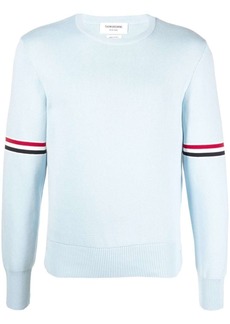 Thom Browne stripe-detail crew neck sweater