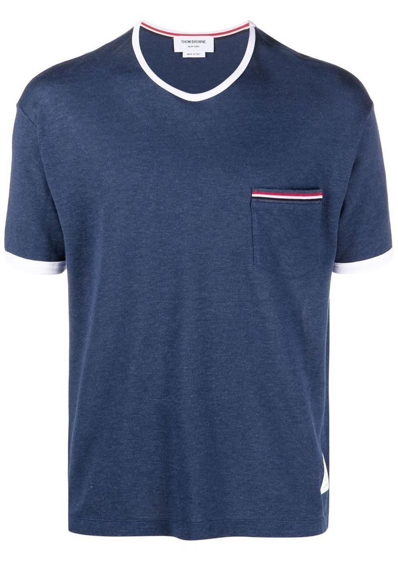 Thom Browne stripe-trim pocket T-shirt
