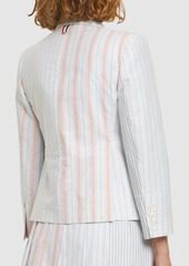 Thom Browne Striped Cotton Oxford Jacket