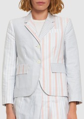 Thom Browne Striped Cotton Oxford Jacket