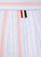 Thom Browne Striped Oxford Cotton Pleated Mini Skirt