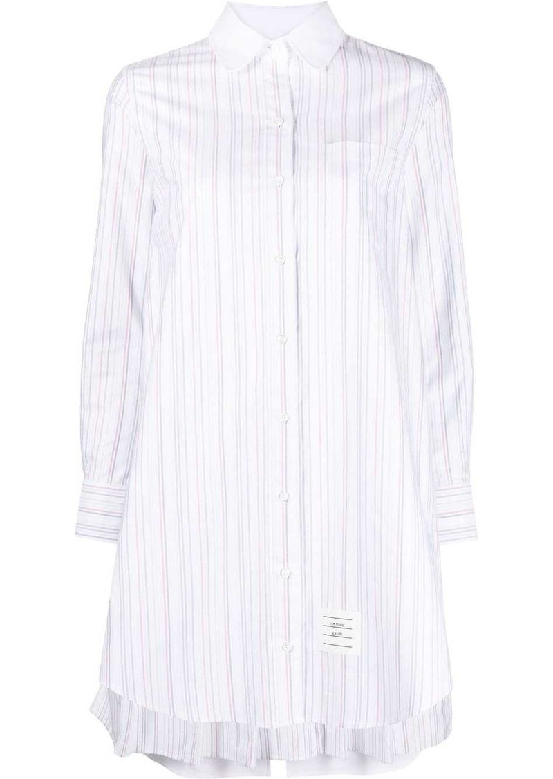 Thom Browne striped pleat-detail shirtdress