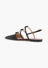 Thom Browne - Bow-detailed patent-leather flats - Black - EU 36