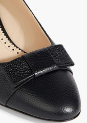 Thom Browne - Bow-detailed pebbled-leather pumps - Black - EU 37