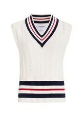 Thom Browne - Cable-Knit Cashmere Vest - White - IT 36 - Moda Operandi