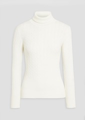 Thom Browne - Cable-knit wool turtleneck sweater - White - IT 38