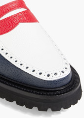 Thom Browne - Color-block pebbled-leather loafers - Blue - EU 37