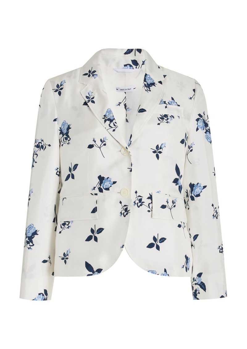 Thom Browne - Floral Silk Blazer - White - IT 38 - Moda Operandi