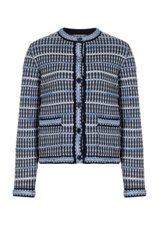 Thom Browne - Knit-Tweed Jacquard Cardigan - Navy - IT 40 - Moda Operandi