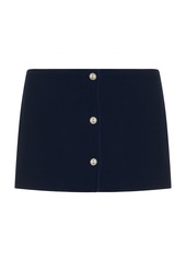 Thom Browne - Low-Rise Wool Mini Skirt - Navy - IT 36 - Moda Operandi