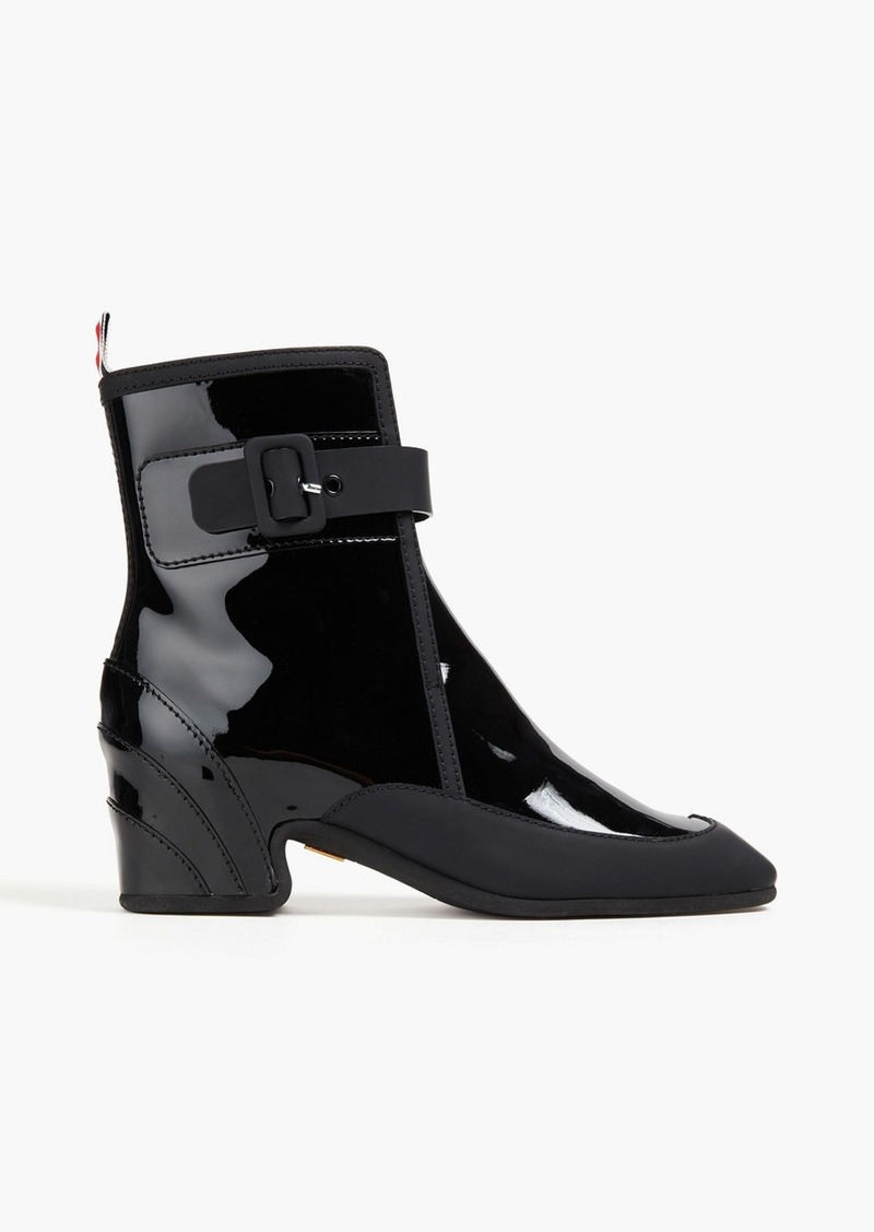 Thom Browne - Matte and patent-leather ankle boots - Black - EU 35