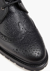 Thom Browne - Pebbled-leather combat boots - Black - EU 36.5