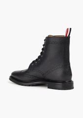 Thom Browne - Pebbled-leather combat boots - Black - EU 36.5