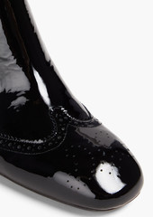 Thom Browne - Perforated patent-leather ankle boots - Black - EU 36.5