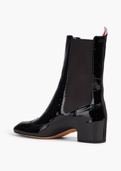 Thom Browne - Perforated patent-leather ankle boots - Black - EU 36.5