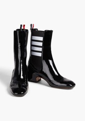 Thom Browne - Perforated patent-leather ankle boots - Black - EU 36.5