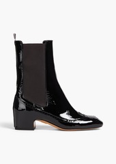 Thom Browne - Perforated patent-leather ankle boots - Black - EU 36.5