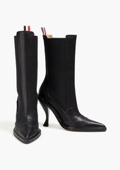 Thom Browne - Perforated pebbled-leather ankle boots - Brown - EU 35