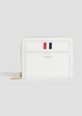 Thom Browne - Perforated pebbled-leather wallet - White - OneSize