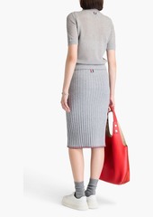 Thom Browne - Pointelle-knit cashmere polo sweater - Blue - IT 36