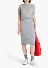 Thom Browne - Pointelle-knit cashmere polo sweater - Blue - IT 36