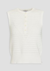 Thom Browne - Pointelle-knit cotton top - Gray - IT 36