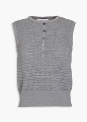 Thom Browne - Pointelle-knit cotton top - Gray - IT 36