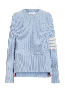 Thom Browne - Pointelle-Knit Wool Sweater - Blue - IT 36 - Moda Operandi