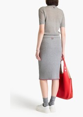 Thom Browne - Ribbed cashmere pencil skirt - Gray - IT 36