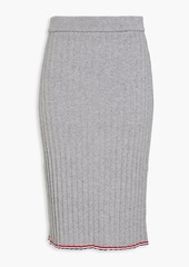 Thom Browne - Ribbed cashmere pencil skirt - Gray - IT 36