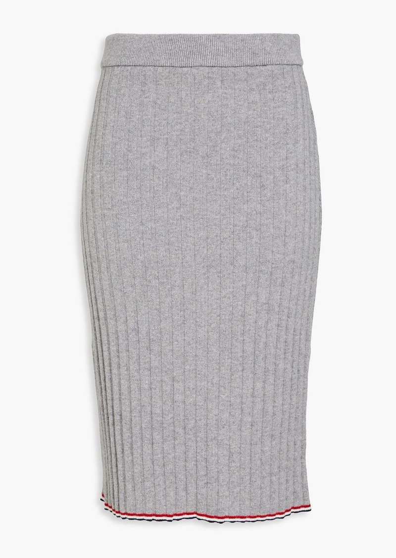 Thom Browne - Ribbed cashmere pencil skirt - Gray - IT 36