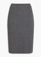 Thom Browne - Ribbed wool and cashmere-blend midi skirt - Gray - IT 36