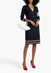 Thom Browne - Rickrack-trimmed ribbed cotton-jersey wrap skirt - Blue - IT 36