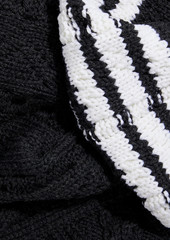 Thom Browne - Striped cable-knit merino wool scarf - Gray - OneSize