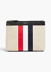 Thom Browne - Striped canvas cosmetics case - Neutral - OneSize