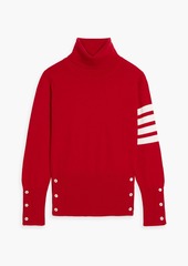 Thom Browne - Striped cashmere turtleneck sweater - Red - IT 38