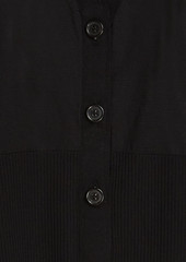 Thom Browne - Striped burnout silk-blend cardigan - Black - IT 36