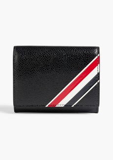 Thom Browne - Striped coated pebbled-leather wallet - Black - OneSize