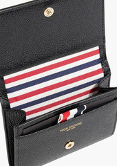 Thom Browne - Striped coated pebbled-leather wallet - Black - OneSize