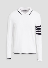 Thom Browne - Striped knitted polo sweater - White - IT 36