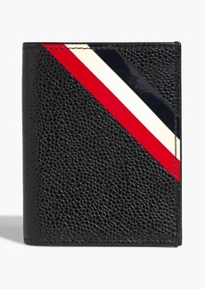 Thom Browne - Striped pebbled-leather wallet - Black - OneSize