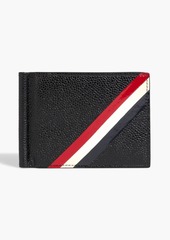 Thom Browne - Striped pebbled-leather wallet - Black - OneSize