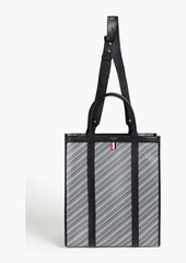 Thom Browne - Striped textured leather tote - Gray - OneSize