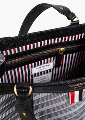 Thom Browne - Striped textured leather tote - Gray - OneSize