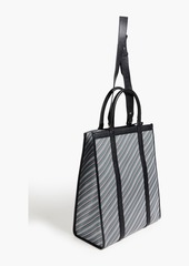 Thom Browne - Striped textured leather tote - Gray - OneSize