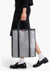 Thom Browne - Striped textured leather tote - Gray - OneSize