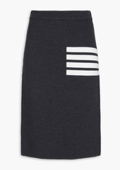 Thom Browne - Striped waffle-knit pencil skirt - Gray - IT 36