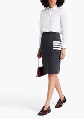 Thom Browne - Striped waffle-knit pencil skirt - Gray - IT 36