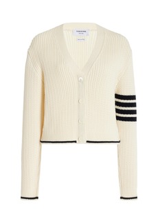 Thom Browne - Striped Wool Cardigan - White - IT 36 - Moda Operandi