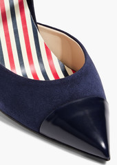 Thom Browne - Suede and patent-leather slingback pumps - Blue - EU 39